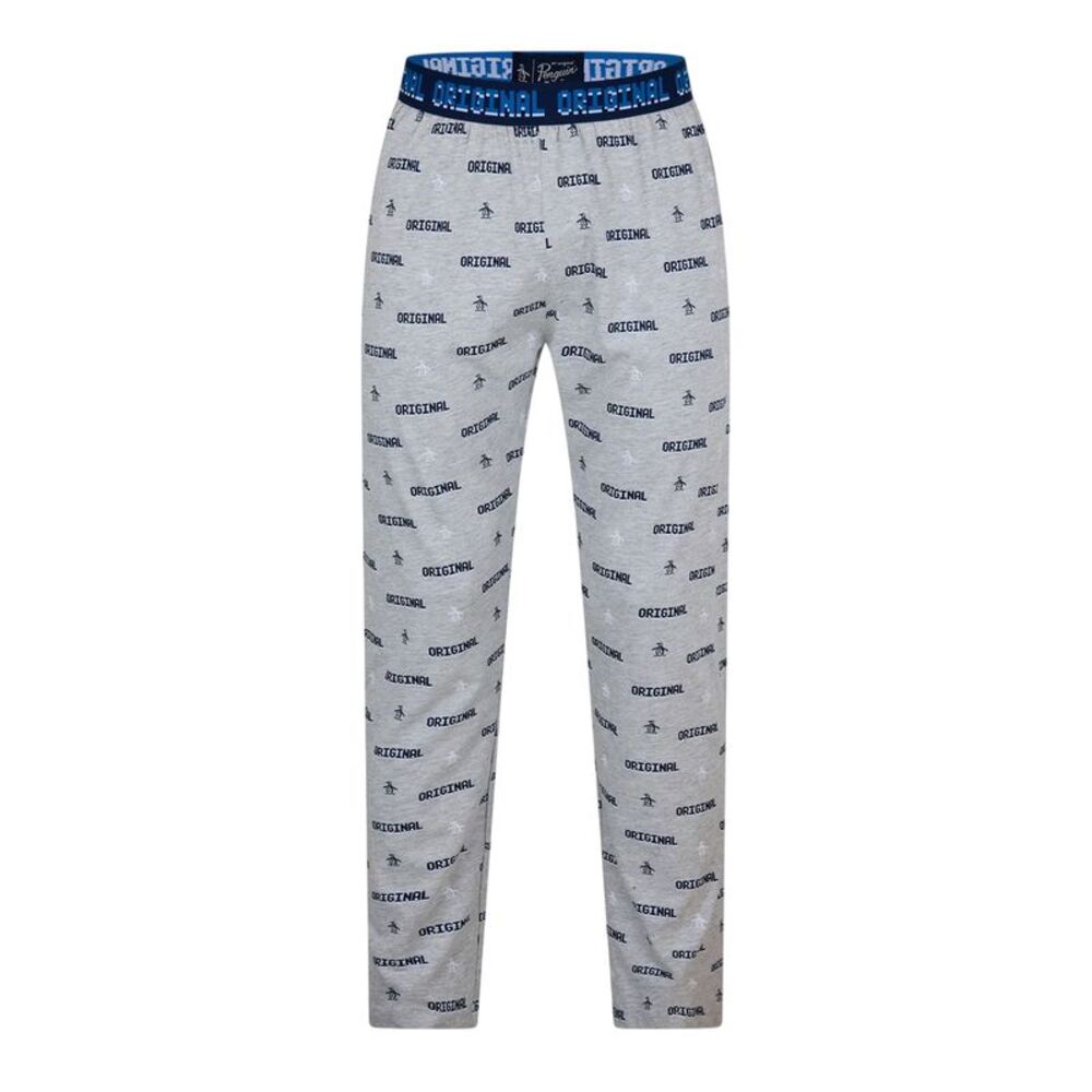Original Penguin Mens Wordmark Regular Pajama Bottoms / Gray